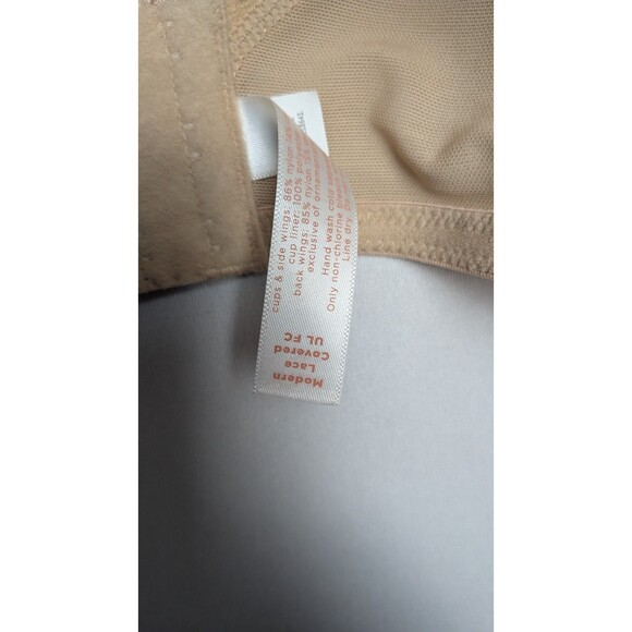 Cacique Bra 44C Beige Floral Modern Lace Unlined Covered Underwire Balconette - Picture 6 of 11